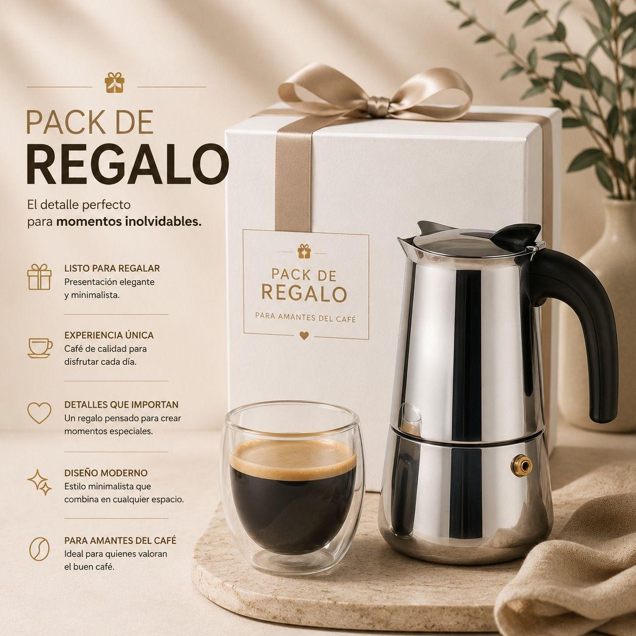 COMBO PREMIUM CAFETERA ITALIANA TAZA DOBLE VIDRIO-5