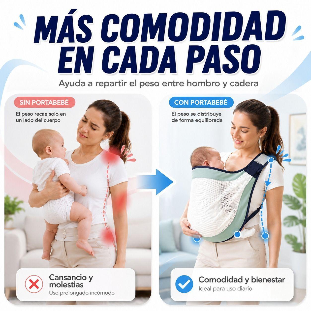 Portabebe Tipo Bandolera 2 en 1 Ajustable y Plegable-2
