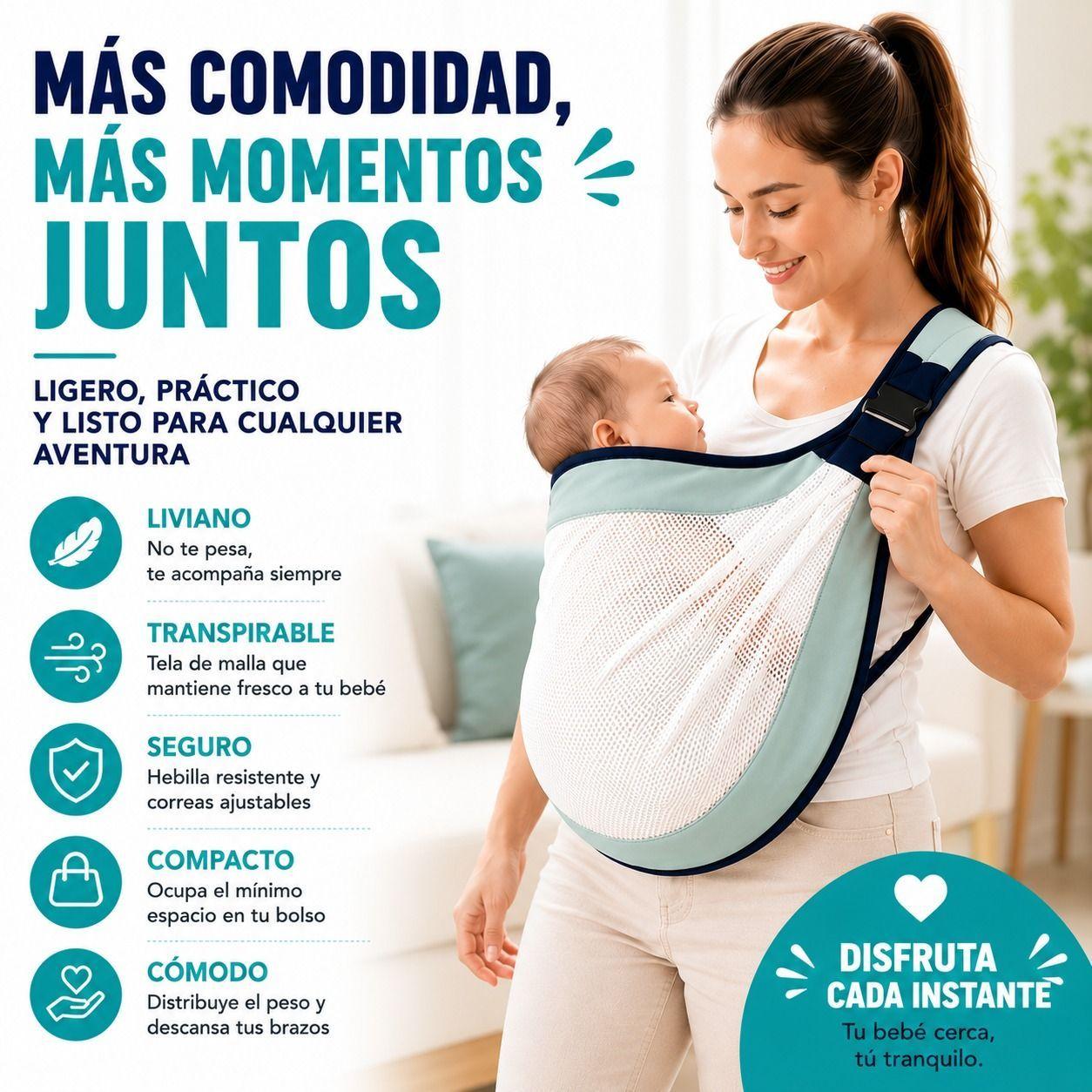 Portabebe Tipo Bandolera 2 en 1 Ajustable y Plegable-7