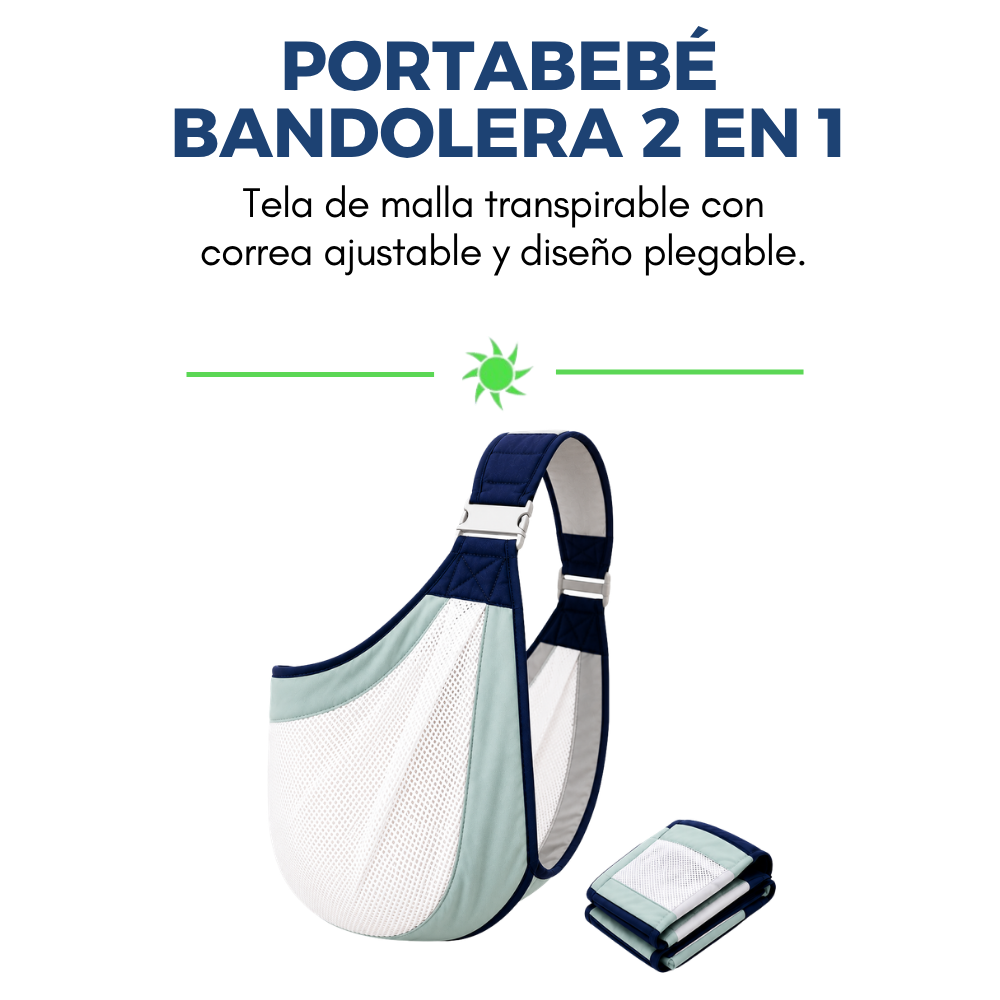 Portabebe Bandolera 2 en 1 Ajustable y Transpirable Descansa tus Brazos y Pasea -8