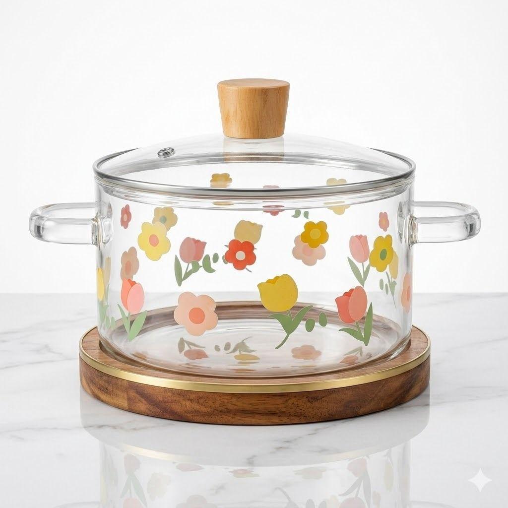 Olla de Vidrio Borosilicato 1 7L Salud Estilo y Precision en tu Cocina-0