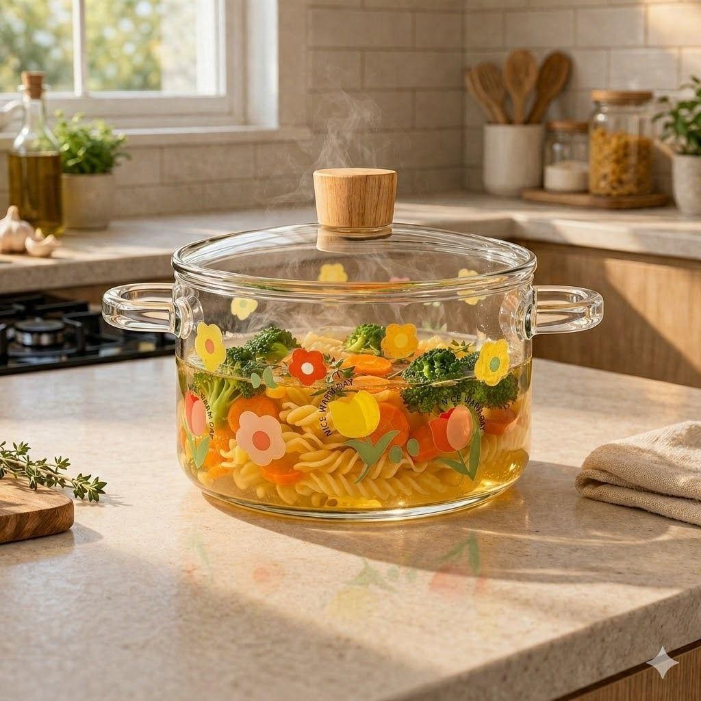 Olla de Vidrio Borosilicato 1 7L Salud Estilo y Precision en tu Cocina-2