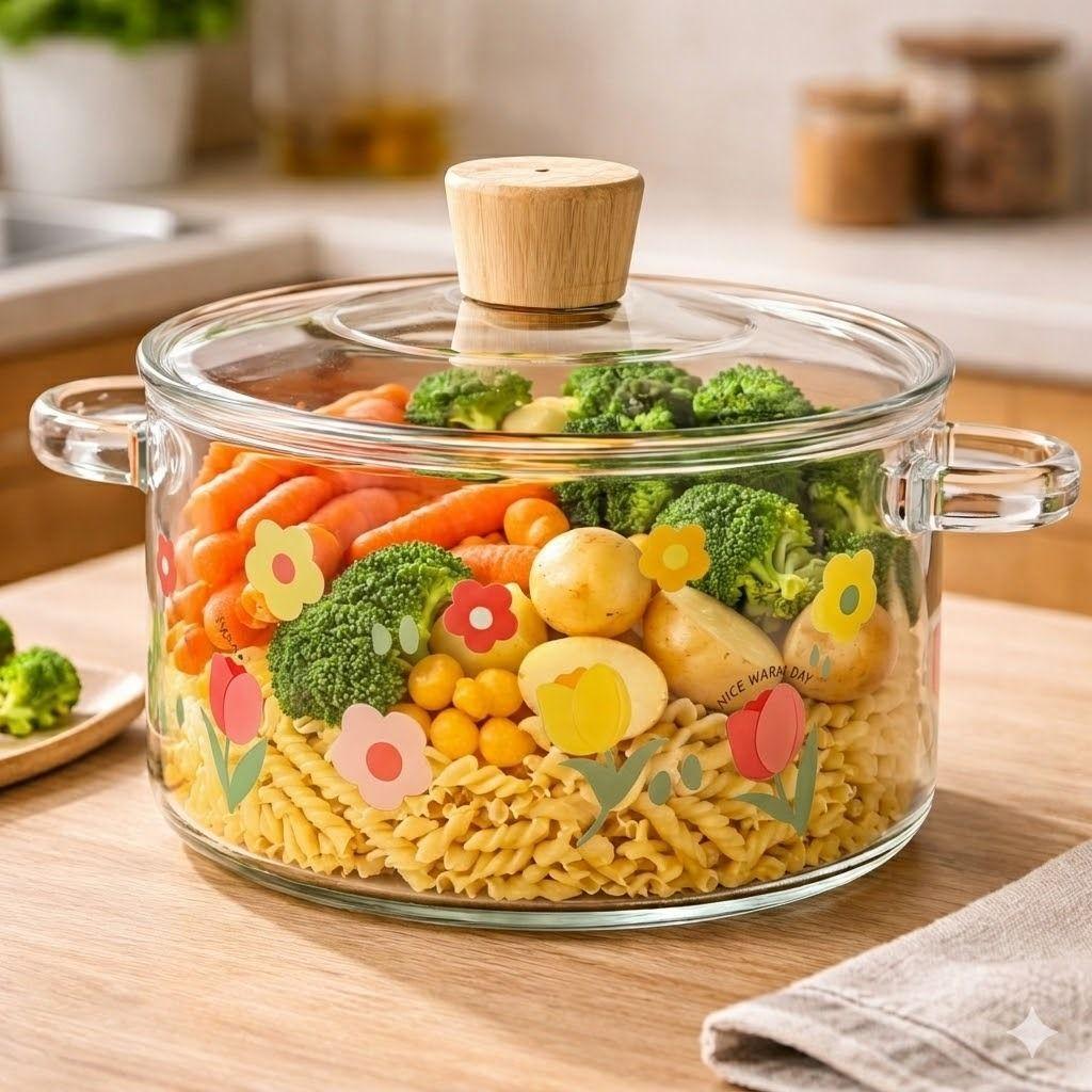 Olla de Vidrio Borosilicato 1 7L Salud Estilo y Precision en tu Cocina-3