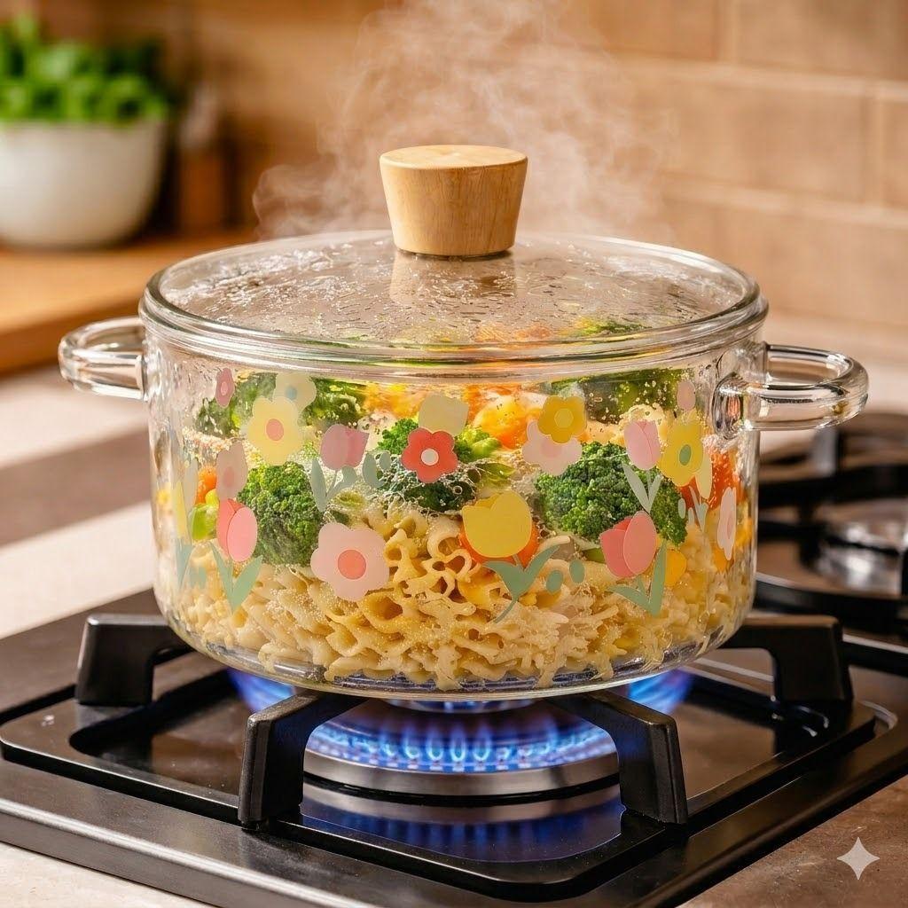 Olla de Vidrio Borosilicato 1 7L Salud Estilo y Precision en tu Cocina-4