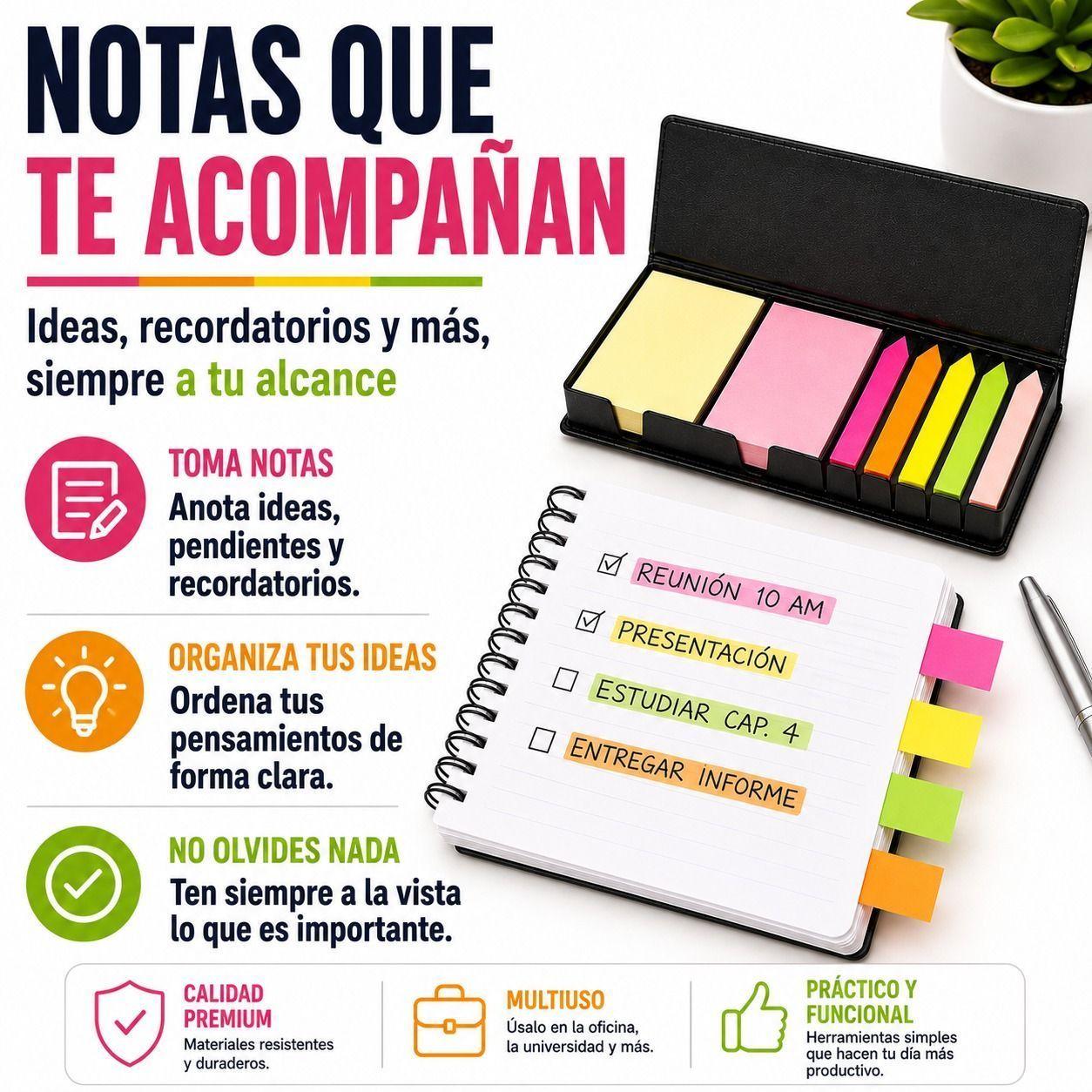 Set de Notas Adhesivas Premium Organizacion Impecable y Enfoque de Alto Nivel-6