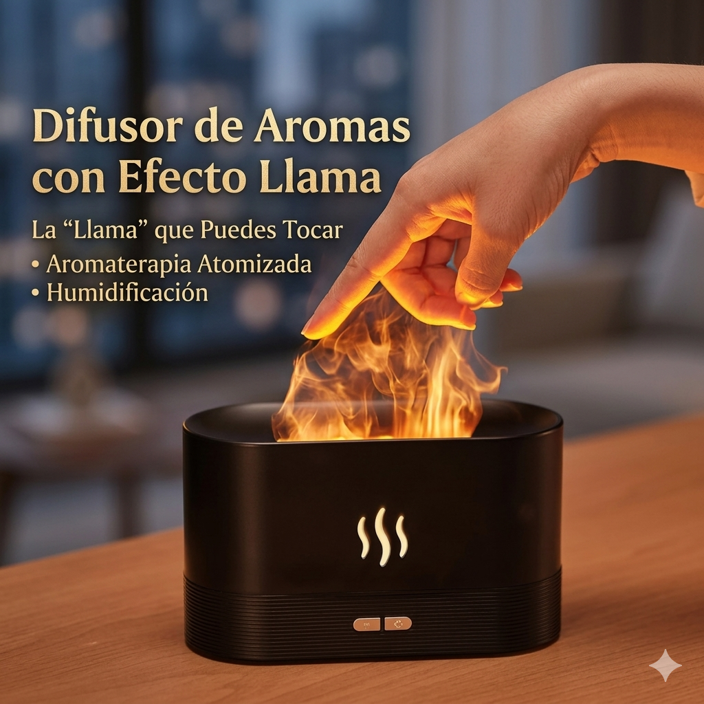 Difusor de Aromas Efecto Llama Led 180ml Humidificador Ultras nico Premium-2