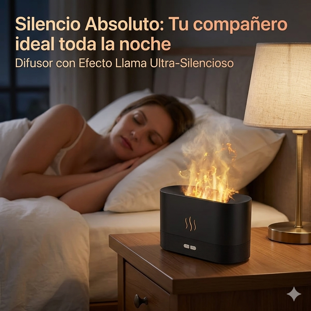 Difusor de Aromas Efecto Llama Led 180ml Humidificador Ultras nico Premium-3