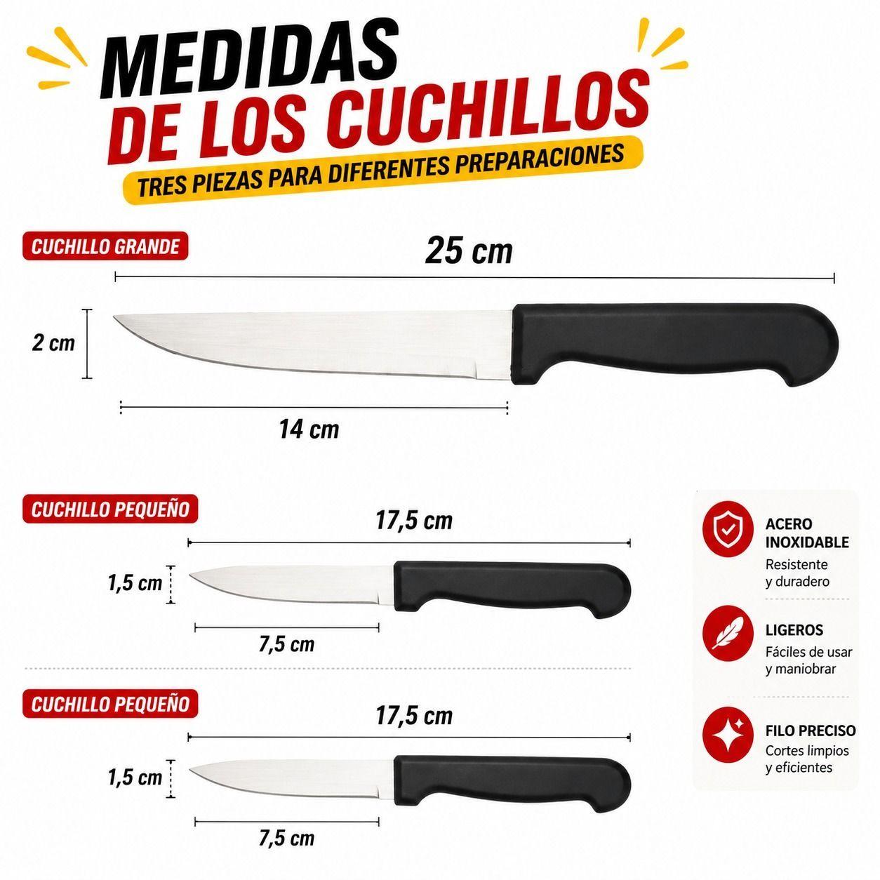 Juego de Cuchillos de Cocina Acero Inoxidable 8 Piezas Precision Rendimiento y Versatilidad-5