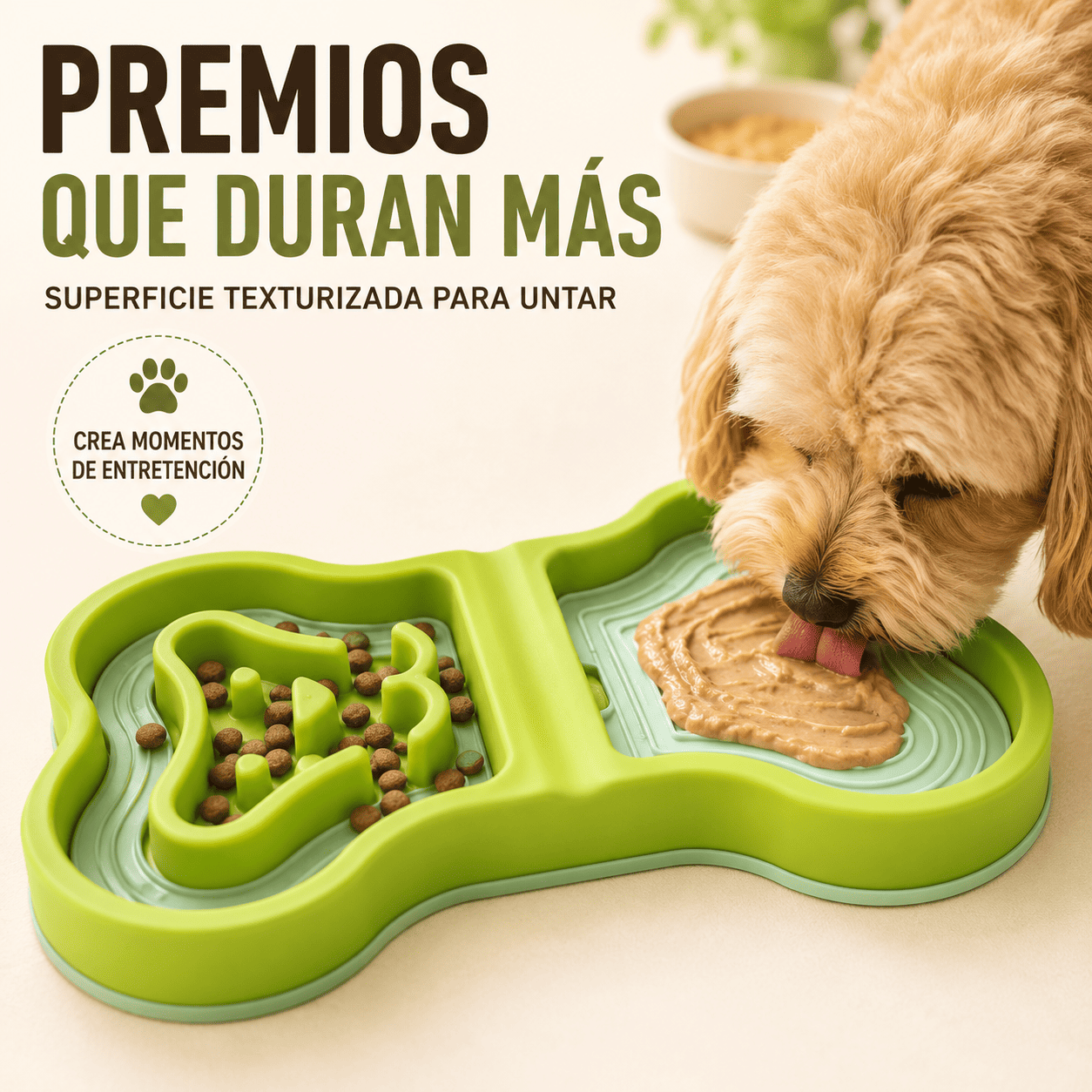 Plato Slow Feeder para Mascotas Perro y Gato 32x18 cm Antiansiedad-2