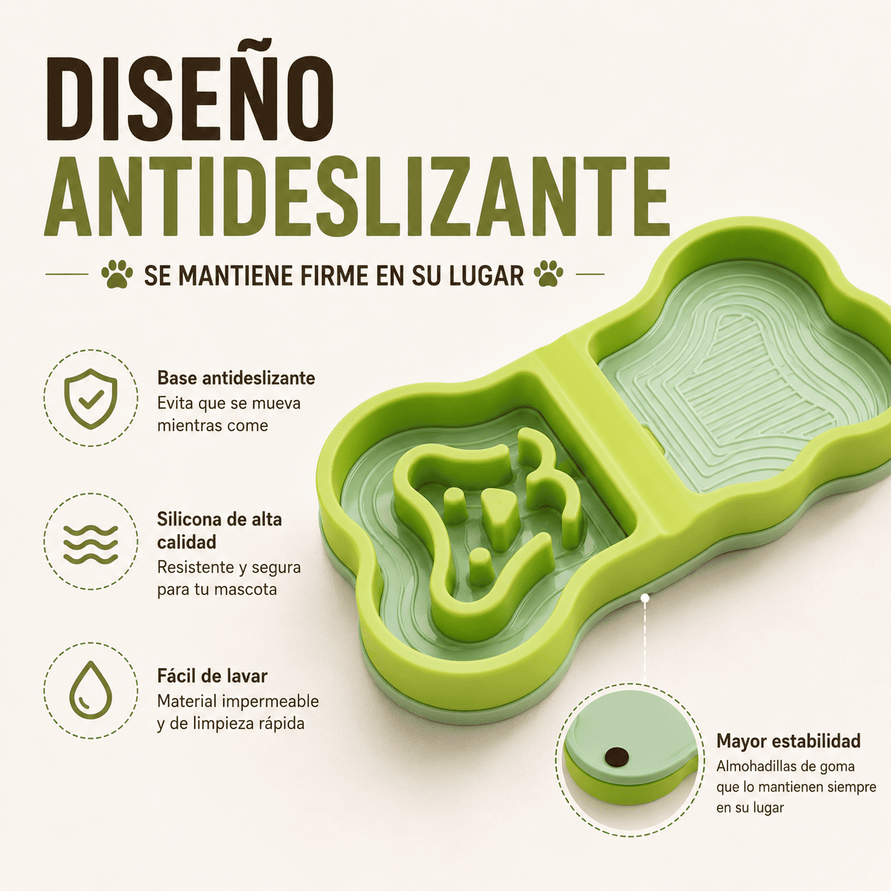 Plato Slow Feeder para Mascotas Perro y Gato 32x18 cm Antiansiedad-5