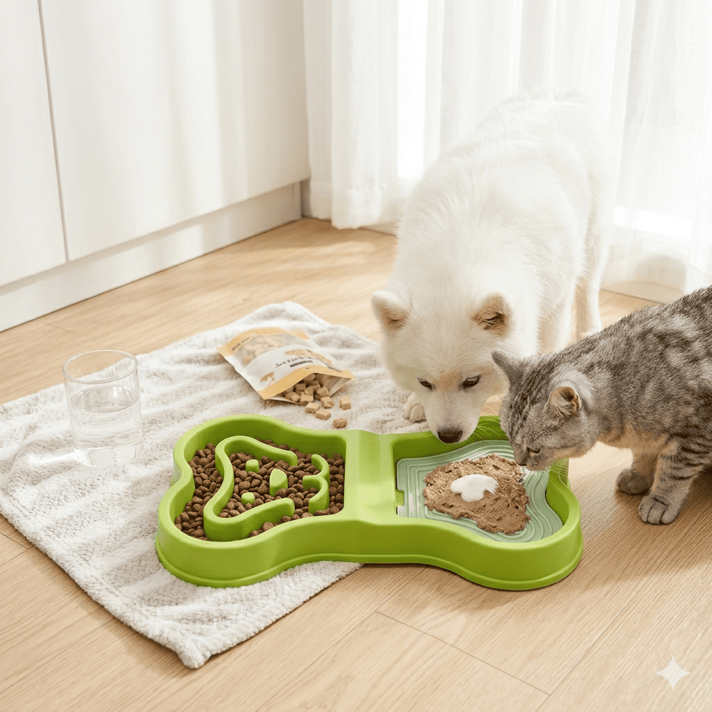 Plato Slow Feeder para Mascotas Perro y Gato 32x18 cm Antiansiedad-8