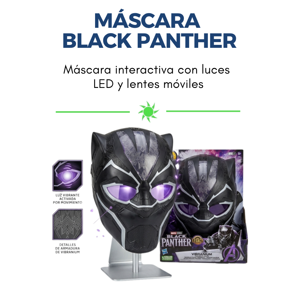 Máscara Black Panther Marvel Legacy con Luces y Visor-9