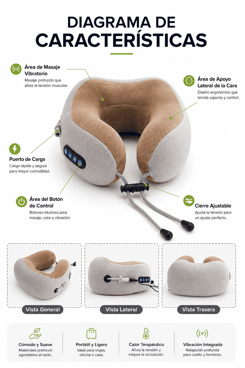 Masajeador Cervical Inteligente con Terapia de Calor Relajacion al Instante-3