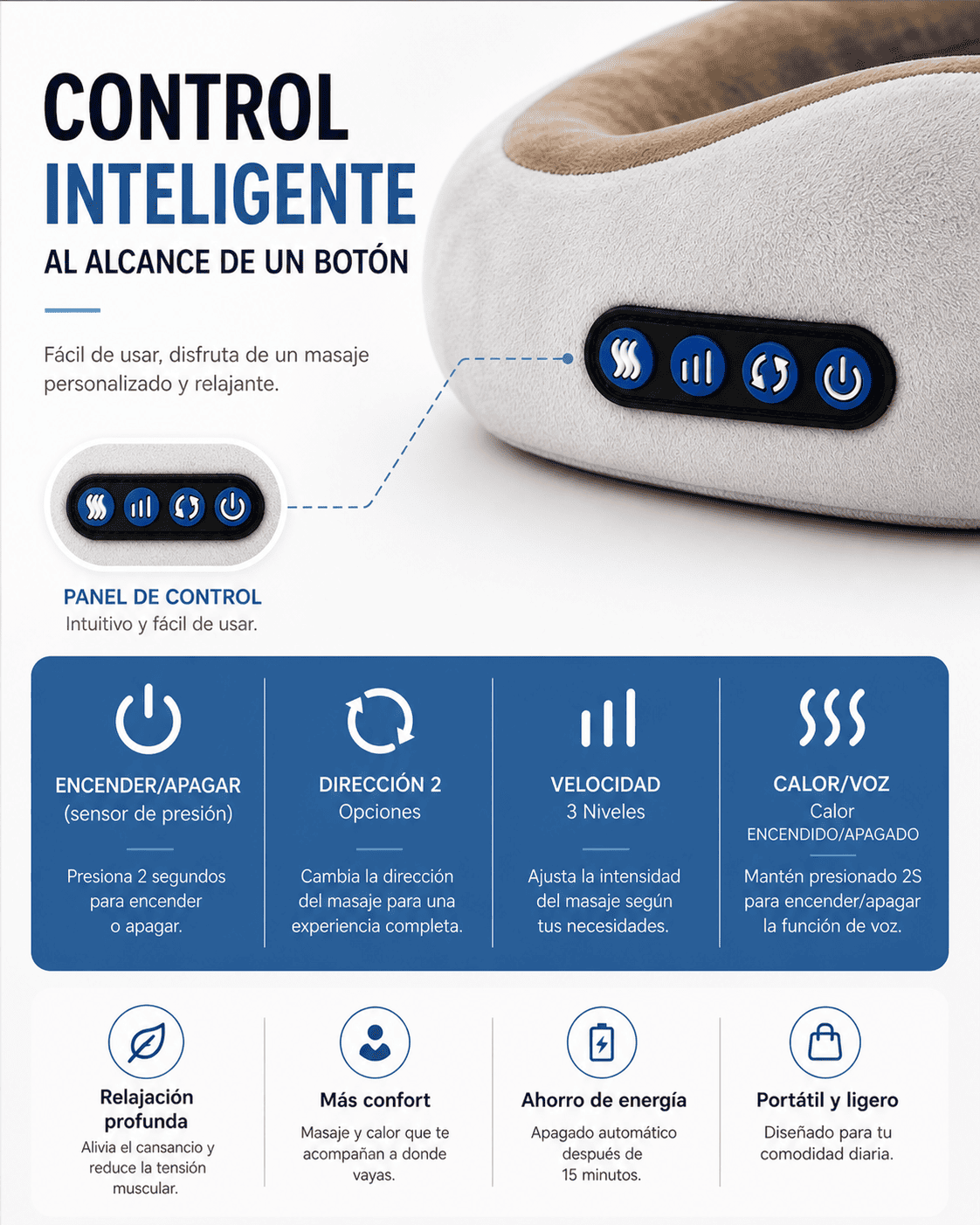 Masajeador Cervical Inteligente con Terapia de Calor Relajacion al Instante-5
