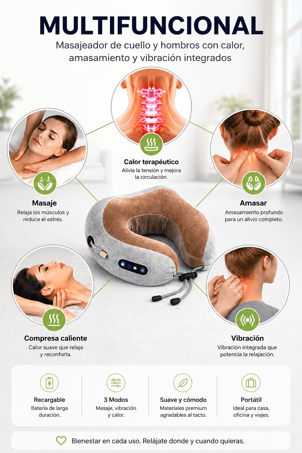 Masajeador Cervical Inteligente con Terapia de Calor Relajacion al Instante-7