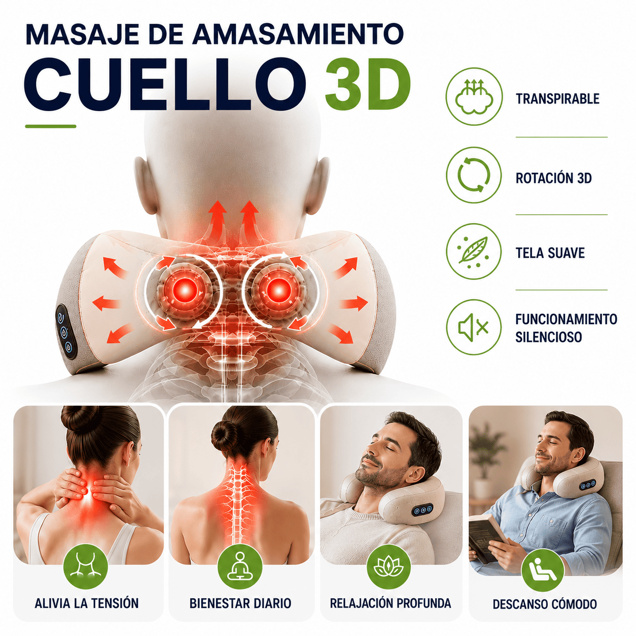Masajeador Cervical Inteligente con Terapia de Calor Relajacion al Instante-4