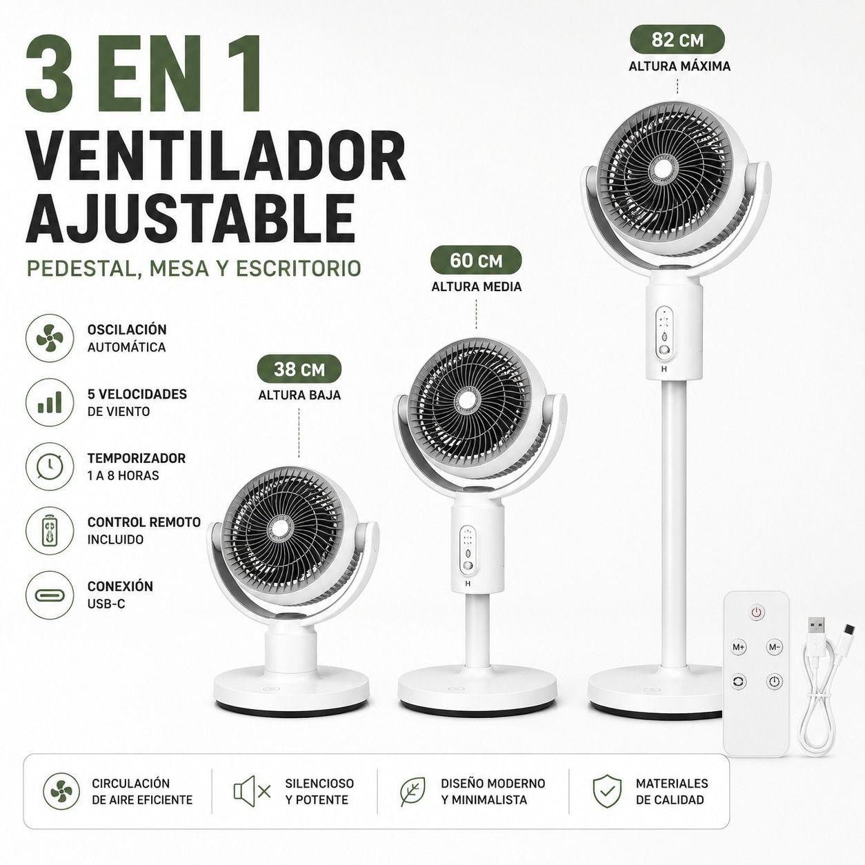 Ventilador Circulador de Aire 3 en 1 con Control Remoto-8