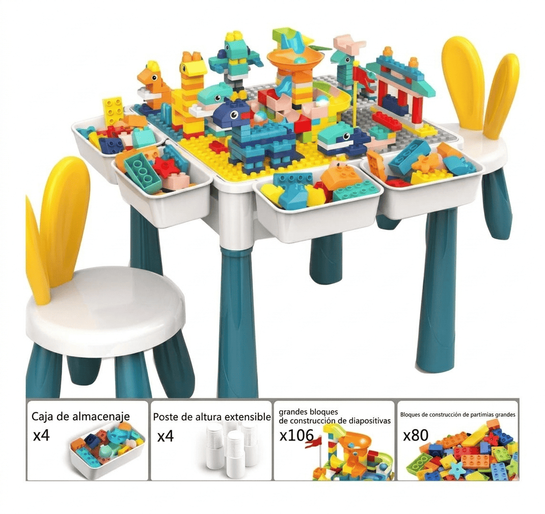 SET Mesa Didactica 6 en 1 Creatividad Construccion y Aprendizaje 197 Piezas-4