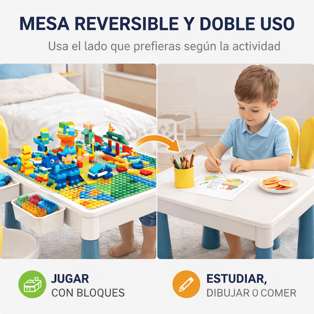 SET Mesa Didactica 6 en 1 Creatividad Construccion y Aprendizaje 197 Piezas-5