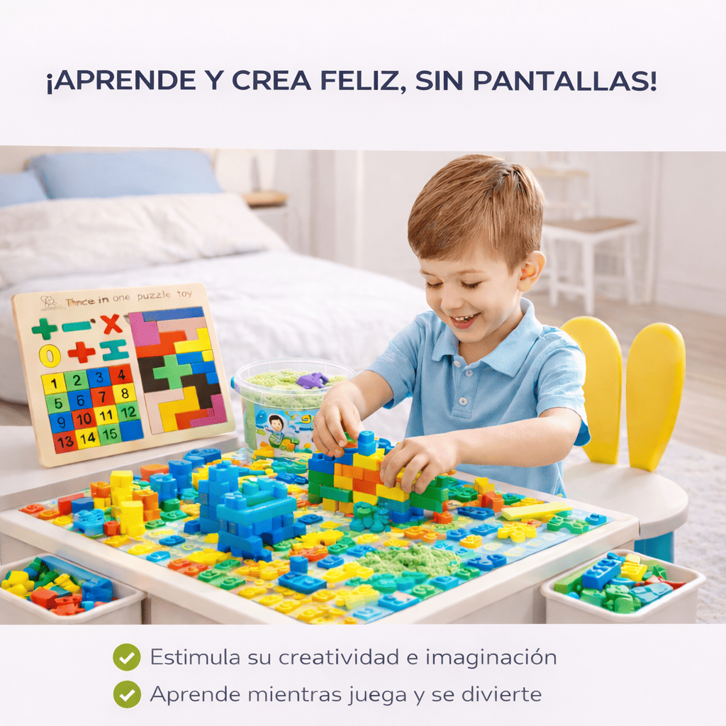 SET Mesa Didactica 6 en 1 Creatividad Construccion y Aprendizaje 197 Piezas-7