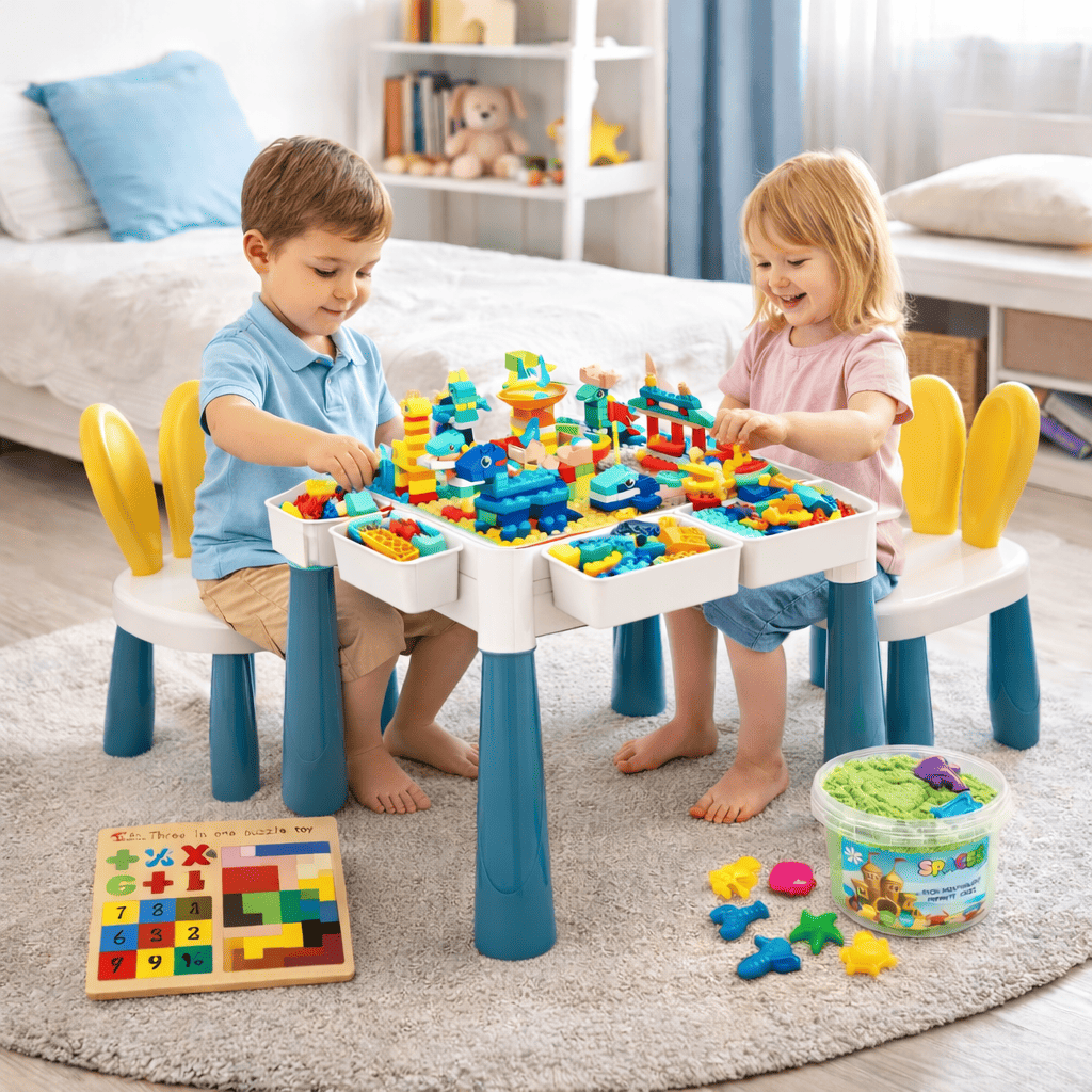 SET Mesa Didactica 6 en 1 Creatividad Construccion y Aprendizaje 197 Piezas-8