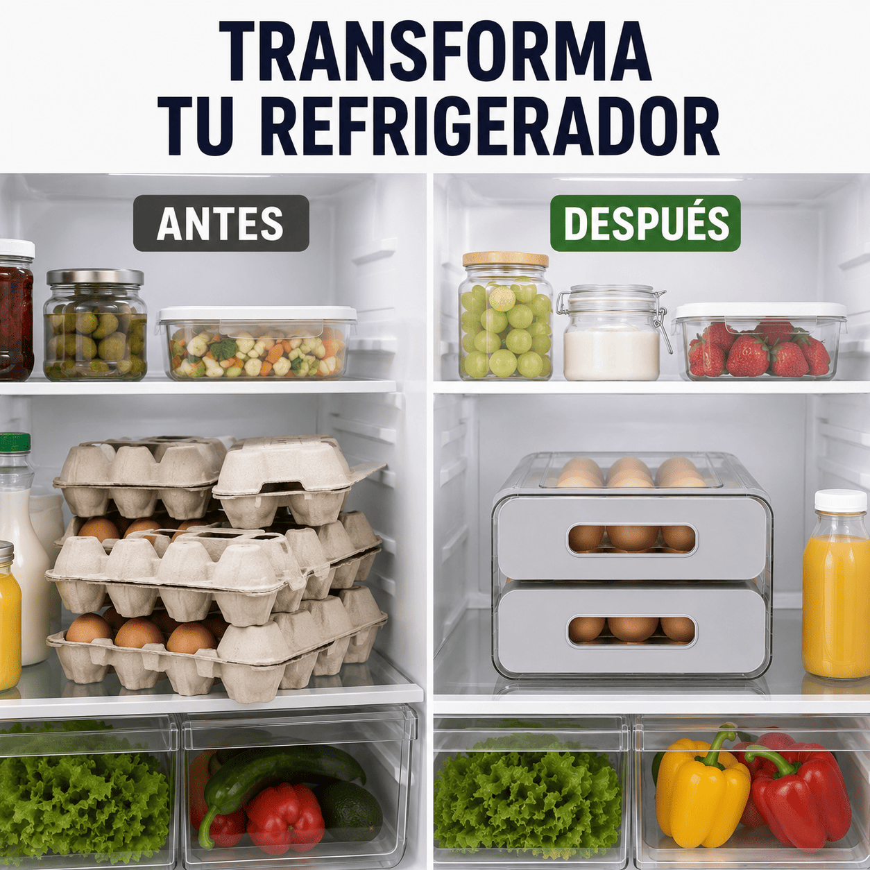 Organizador de Huevos Premium Maximiza el Espacio de tu Cocina-2