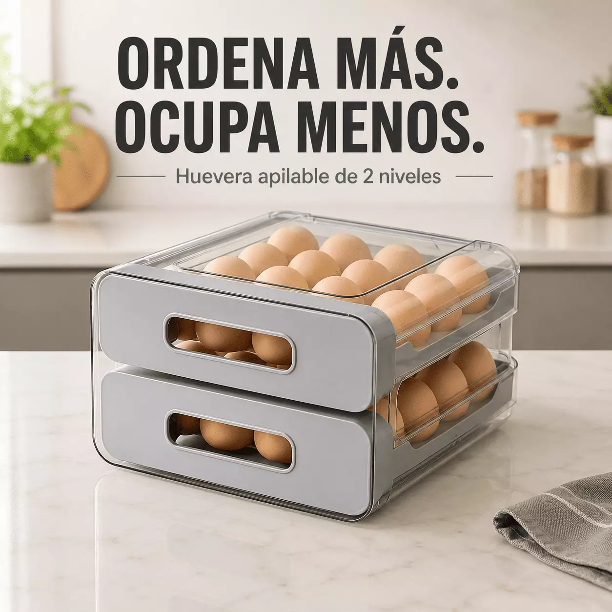 Organizador de Huevos Premium Maximiza el Espacio de tu Cocina-3