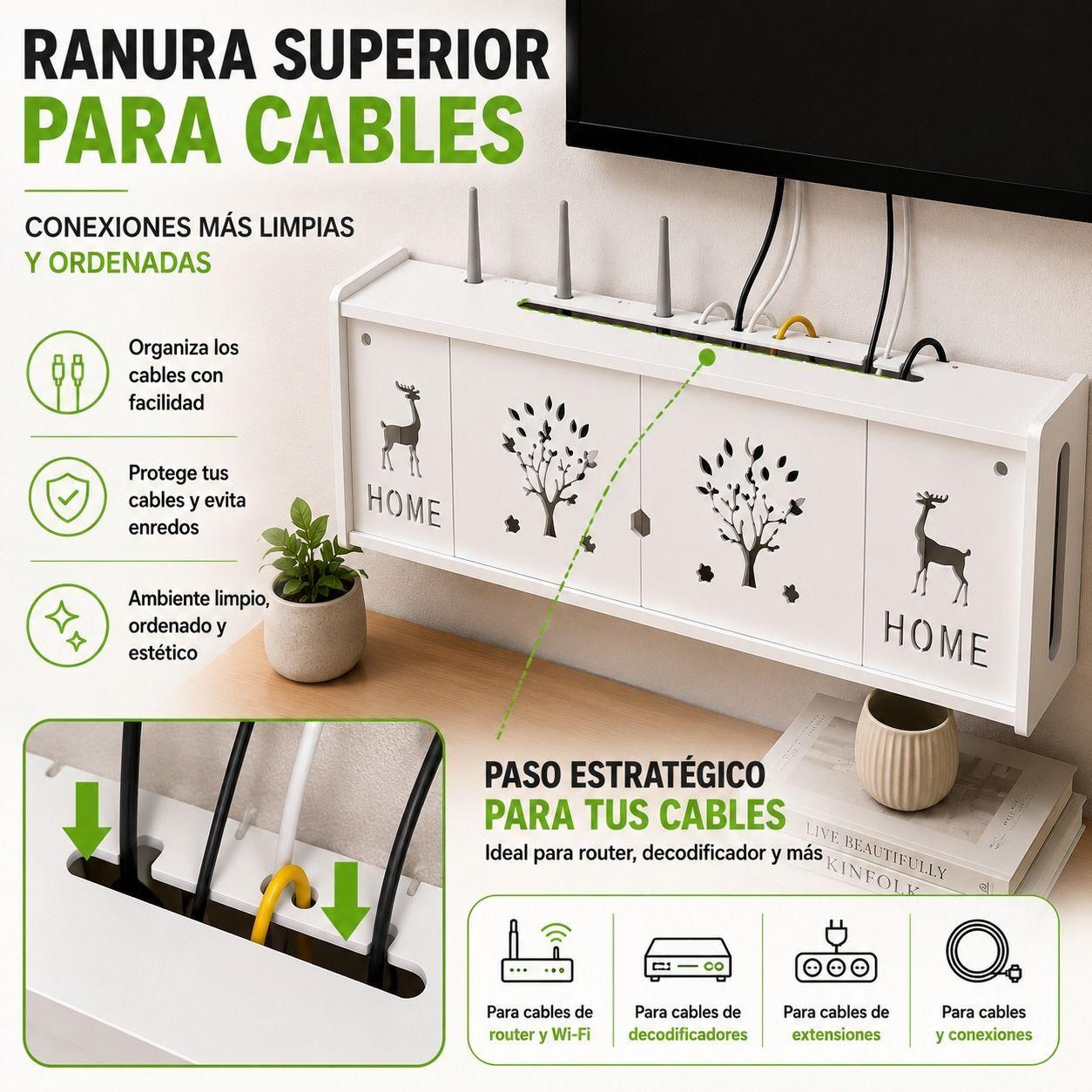Organizador de Pared para Cables Router y Decodificador 76 cm-5