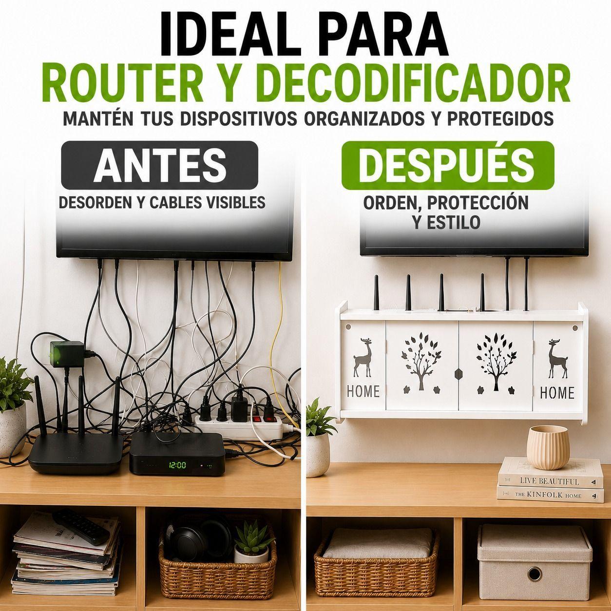 Organizador de Pared para Cables Router y Decodificador 76 cm-7