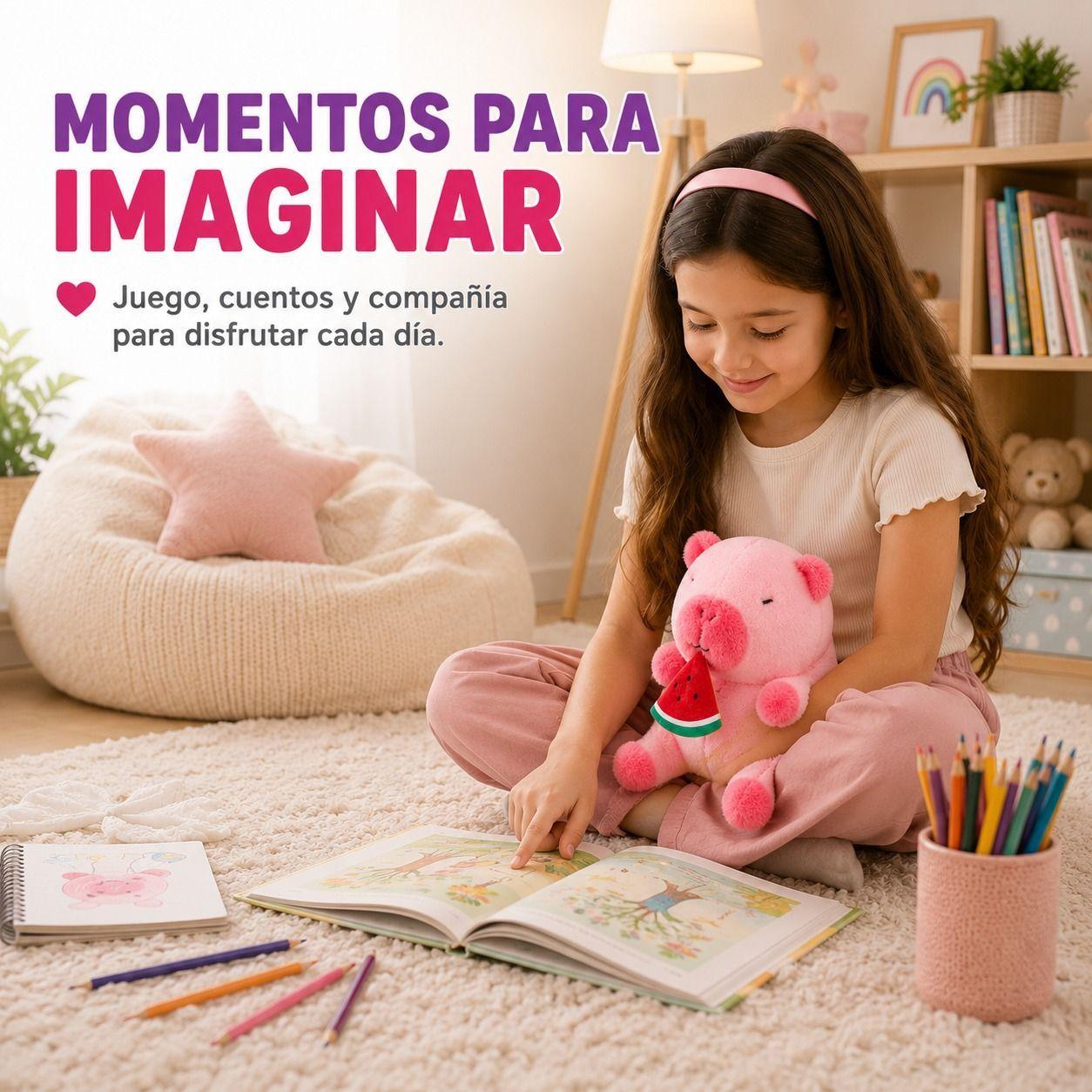 Peluche Capibara Rosado con Sandia de 23 cm Ternura Suavidad y Diseno Exclusivo-4