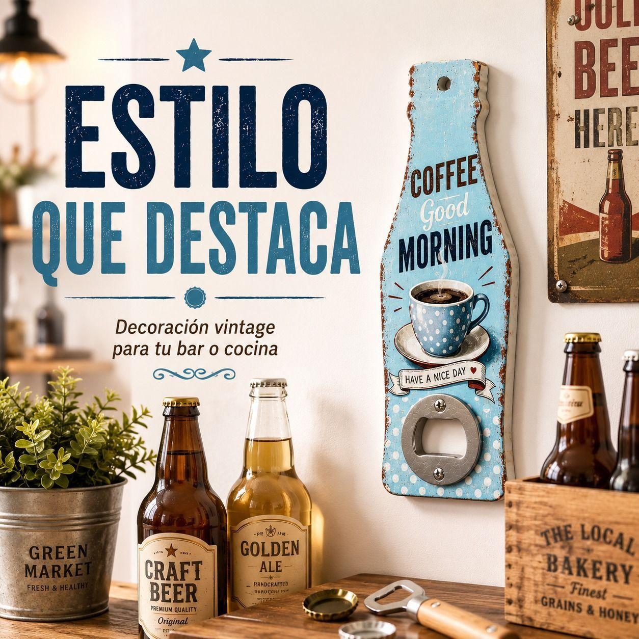 Destapador Decorativo Vintage de Madera Estilo Retro y Funcionalidad para tus Reuniones-3