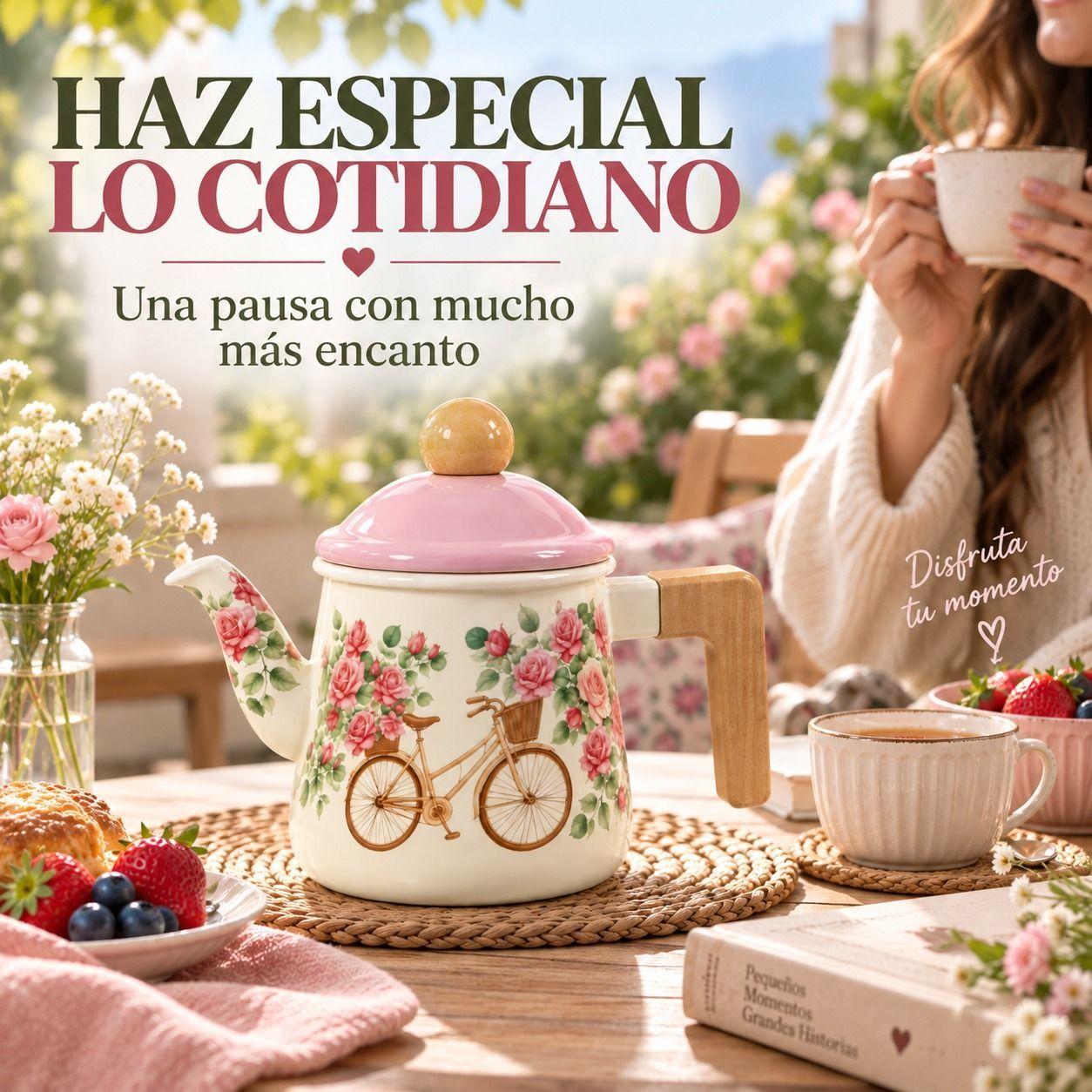 Tetera Floral Vintage 1 Litro Con Colador Integrado T Once-5
