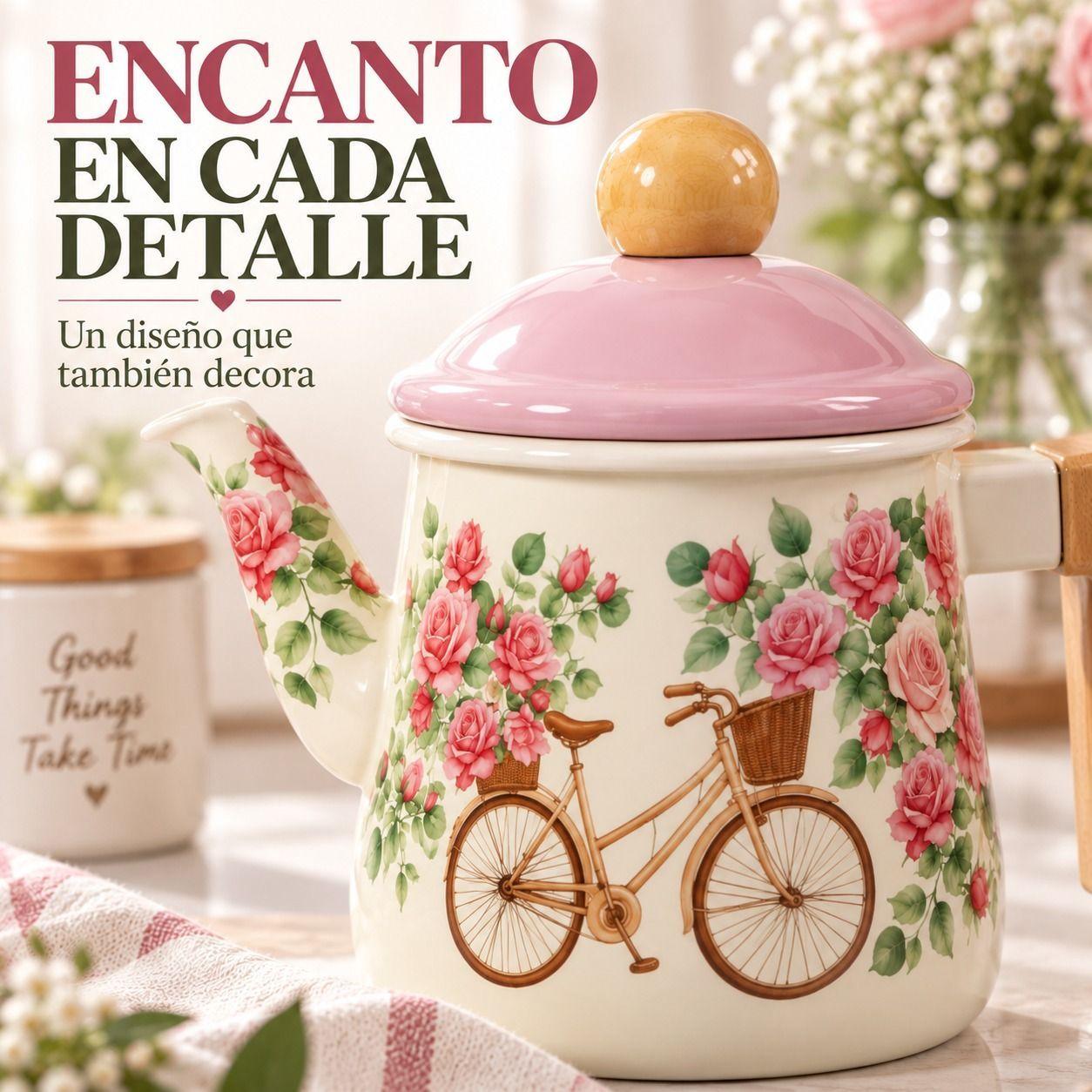 Tetera Floral Vintage 1 Litro Con Colador Integrado T Once-9