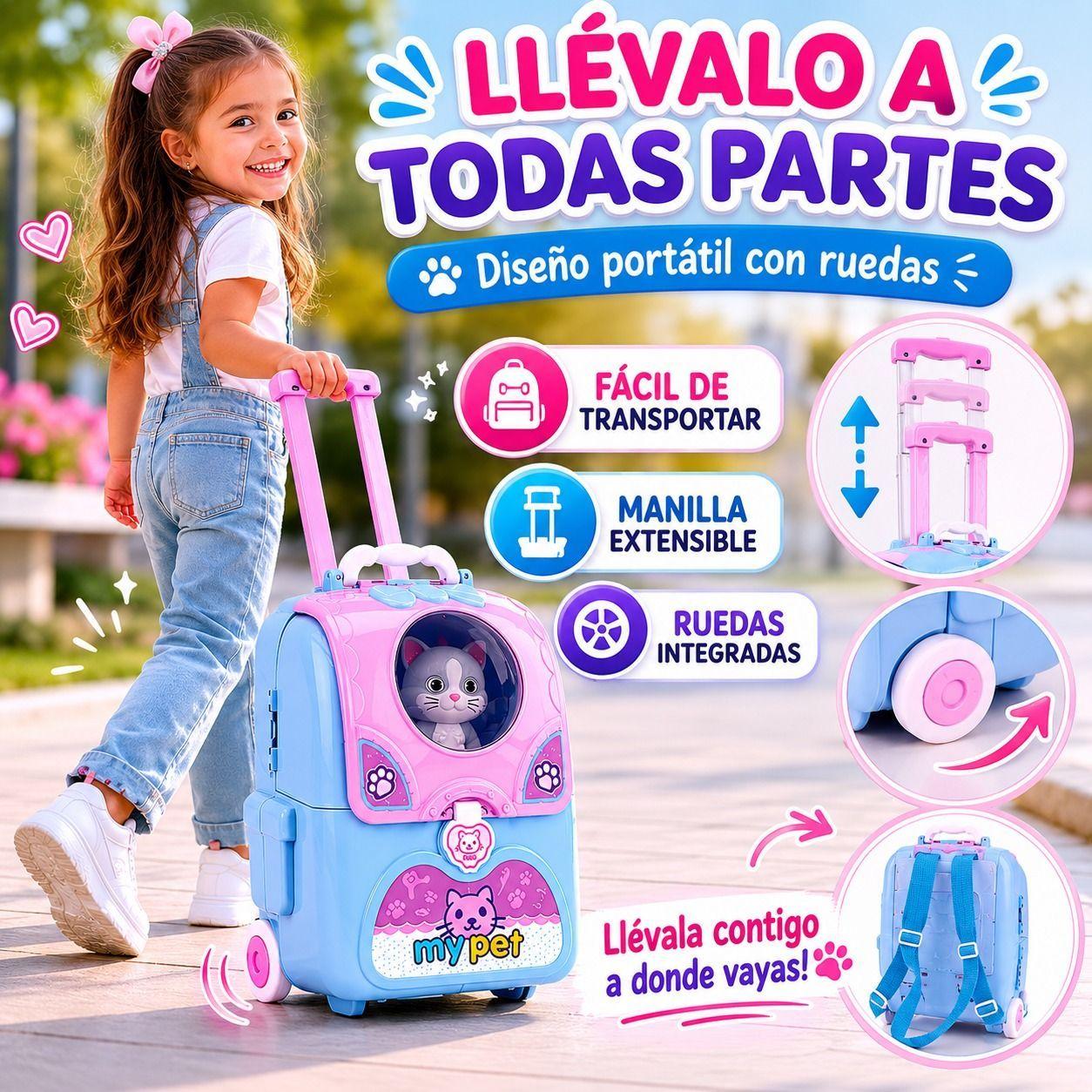 Mochila Veterinaria Infantil 3 en 1 Diversion Creativa Estimulacion Linguistica y Portabilidad-2