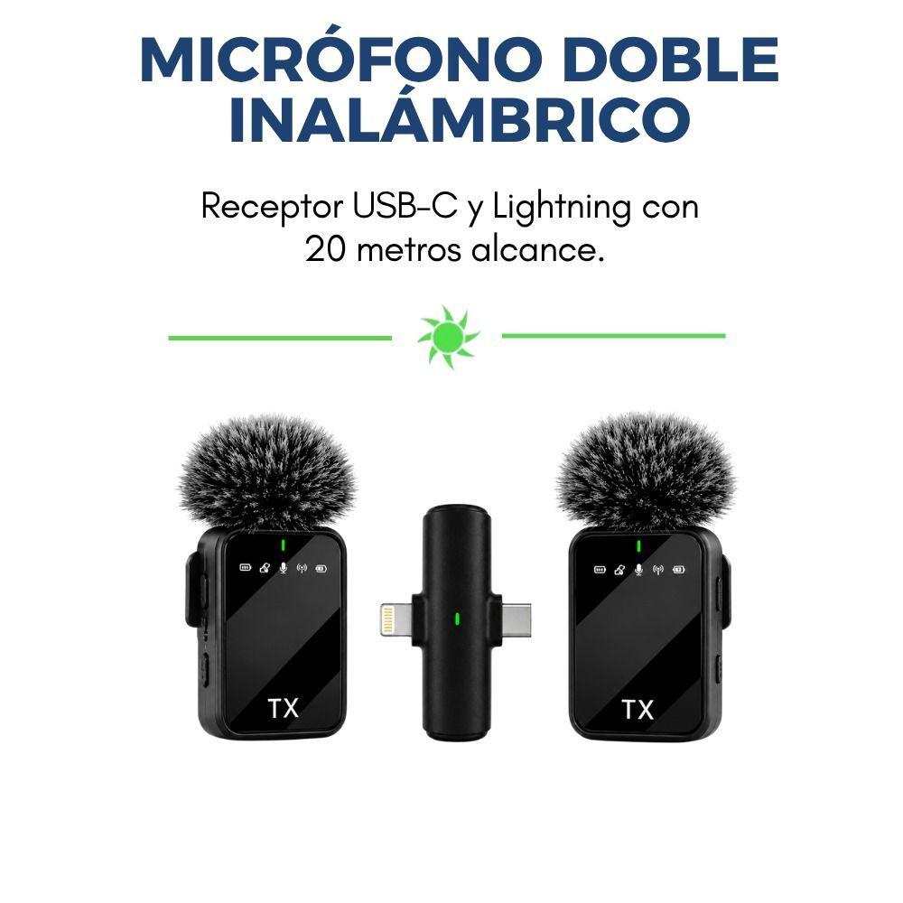 Microfono Inalambrico Solapa Doble Celular Tipo C Lightning-1