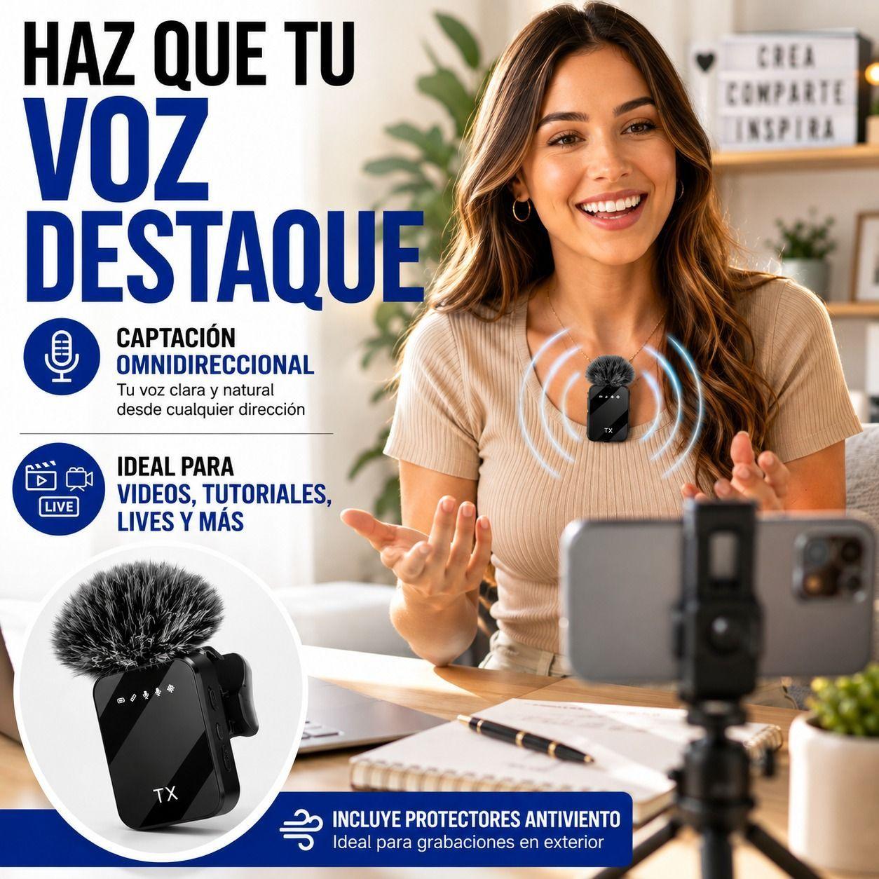 Microfono Inalambrico Solapa Doble Celular Tipo C Lightning-4