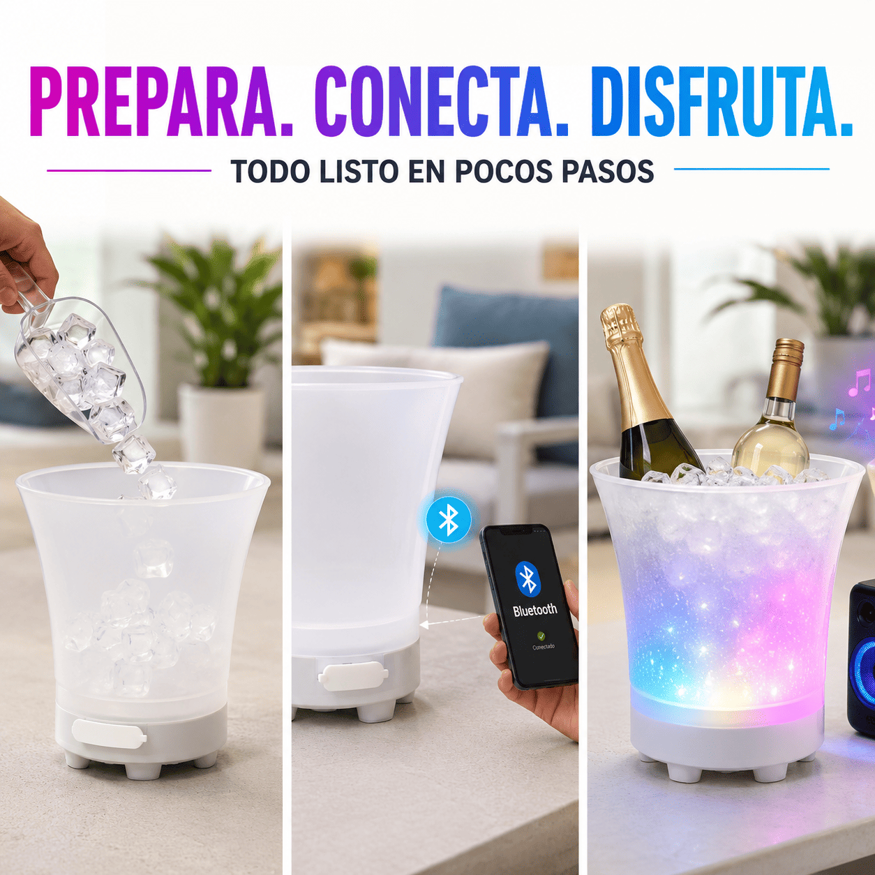 Hielera Parlante 4 en 1 que lo tiene TODO Hielera Parlante Bluetooth Luz Led-2