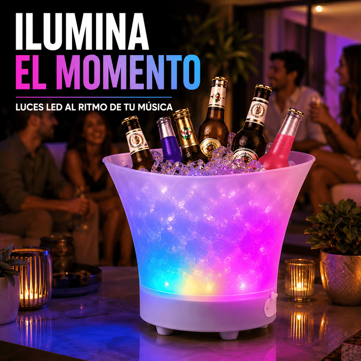 Hielera Parlante 4 en 1 que lo tiene TODO Hielera Parlante Bluetooth Luz Led-6
