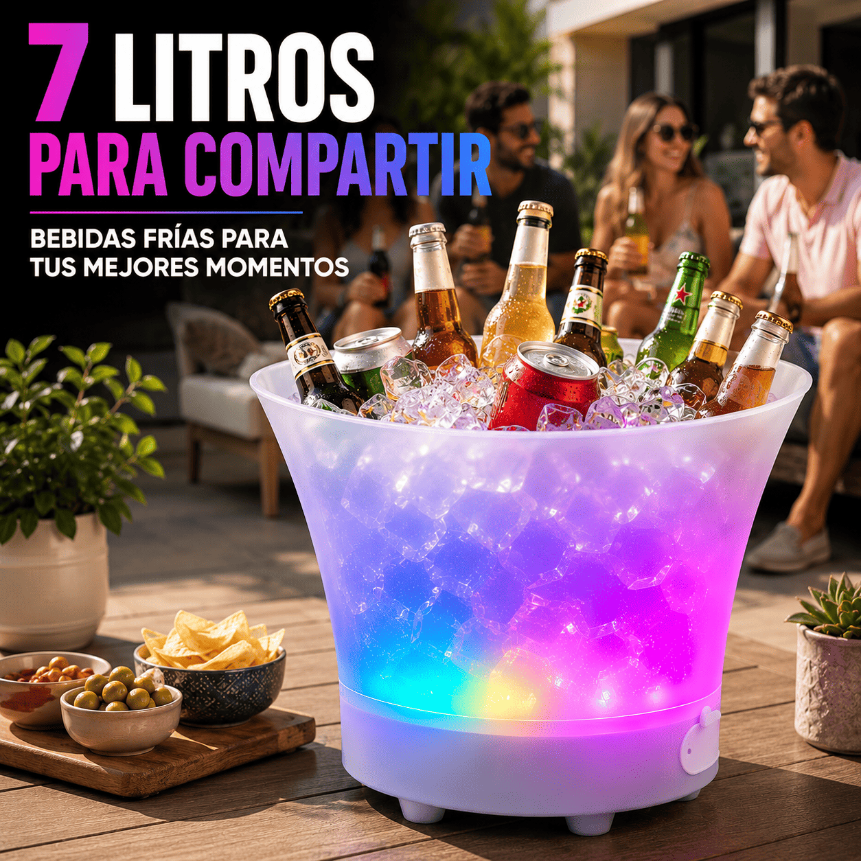 Hielera Parlante 4 en 1 que lo tiene TODO Hielera Parlante Bluetooth Luz Led-7