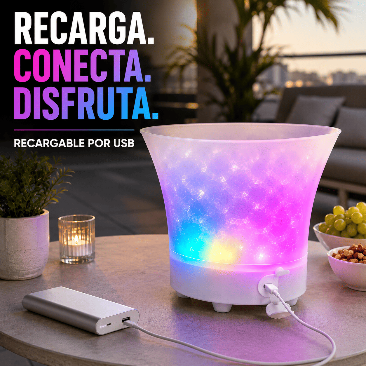 Hielera Parlante 4 en 1 que lo tiene TODO Hielera Parlante Bluetooth Luz Led-9