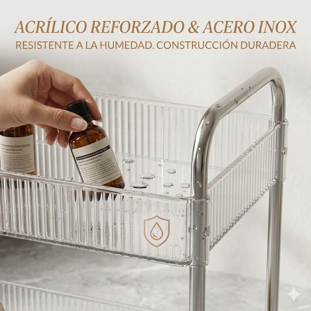 Rack Organizador 4 Niveles Acrilico Acero Inox Premium Multiuso-4