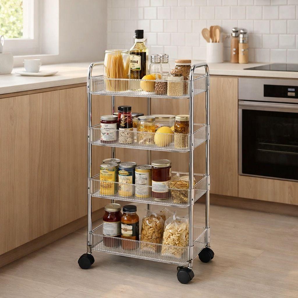 Rack Organizador 4 Niveles Acrilico Acero Inox Premium Multiuso-8