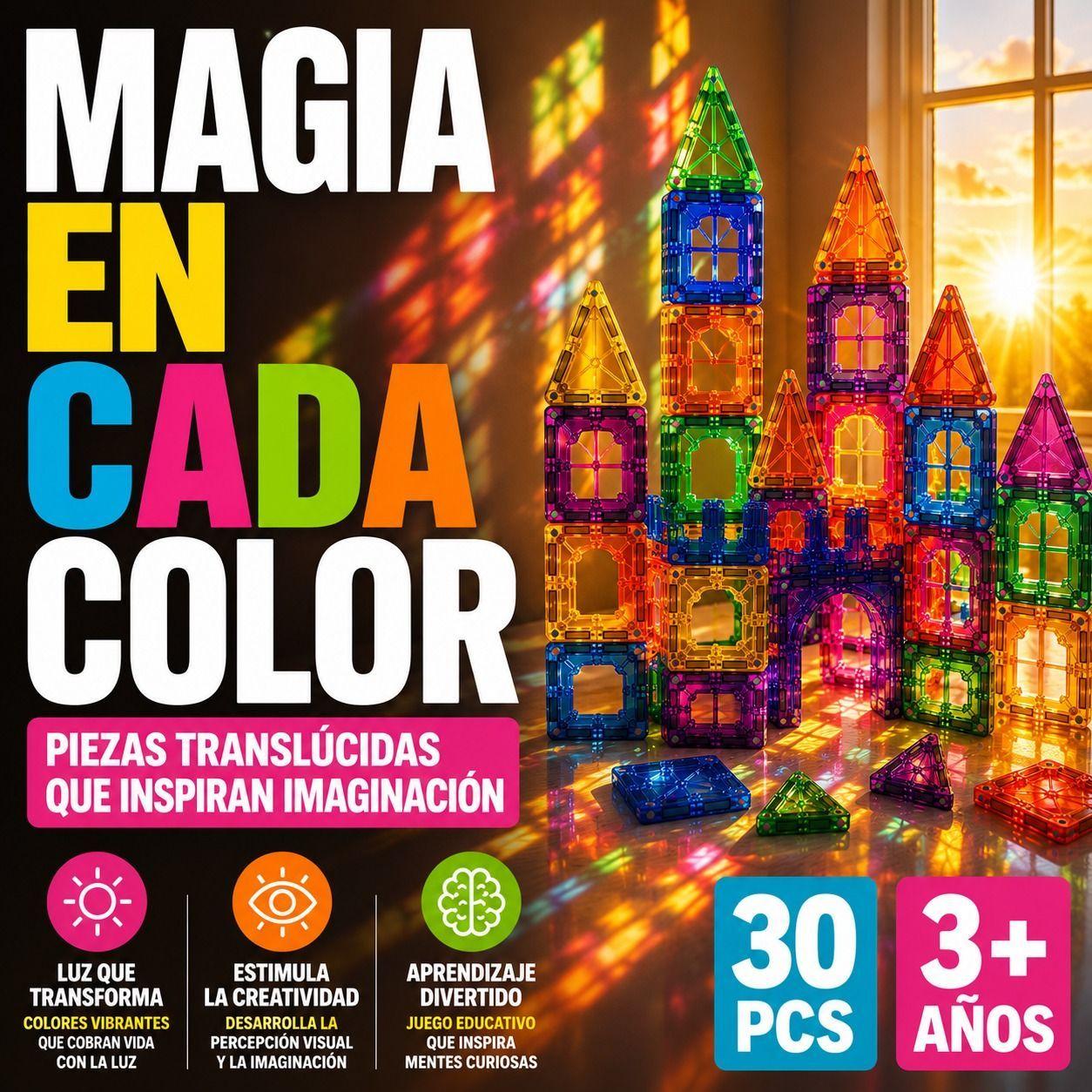Bloques Magn ticos de Construcci n STEM de 30 Piezas-2