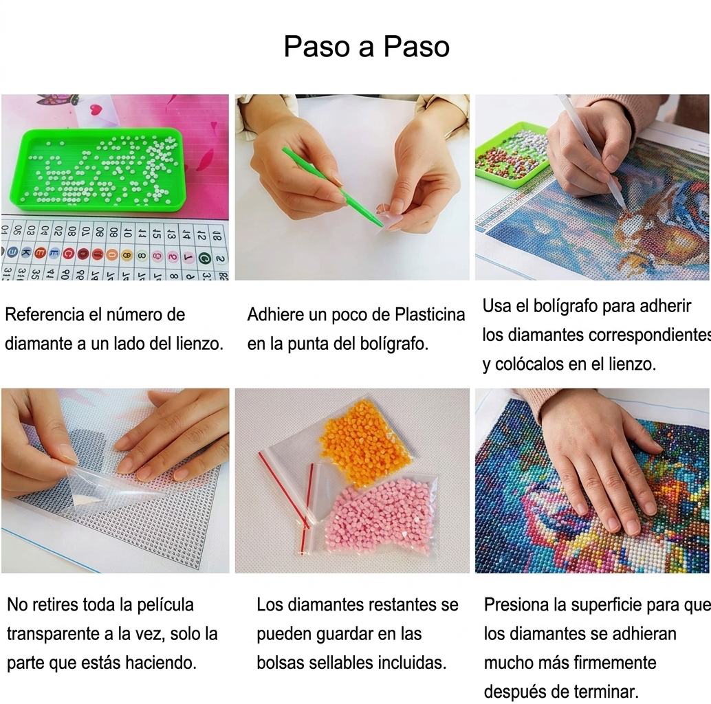 Kit Pintura Diamante 5D DIY 20x20 cm Transforma tu Tiempo en Brillo y Arte-4