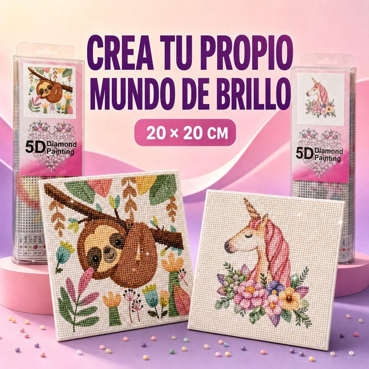 Kit Pintura Diamante 5D DIY 20x20 cm Transforma tu Tiempo en Brillo y Arte-5