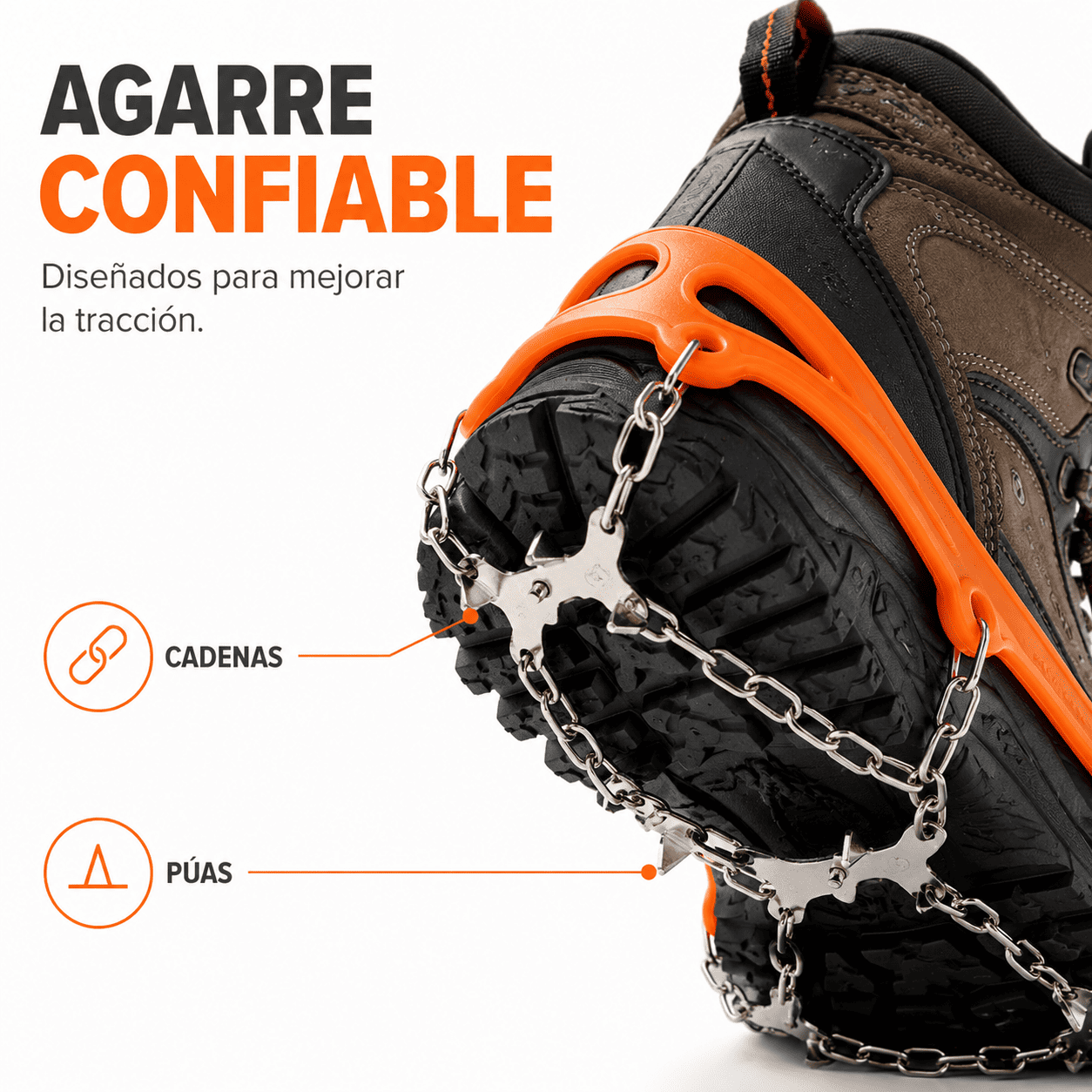 Crampones Antideslizantes Universales para Zapatos y Botas con Bolsa de Transporte-4