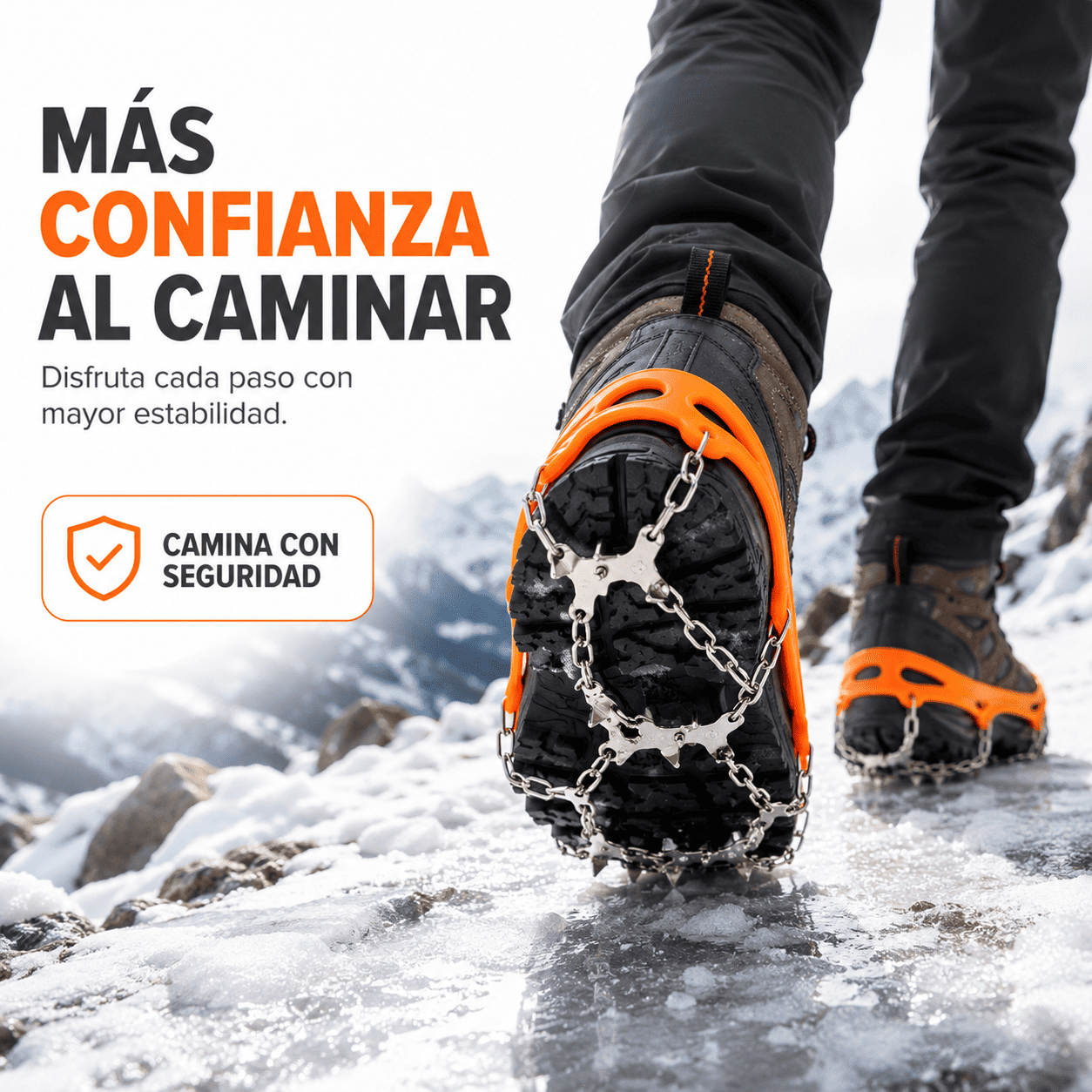 Crampones Antideslizantes Universales para Zapatos y Botas con Bolsa de Transporte-7