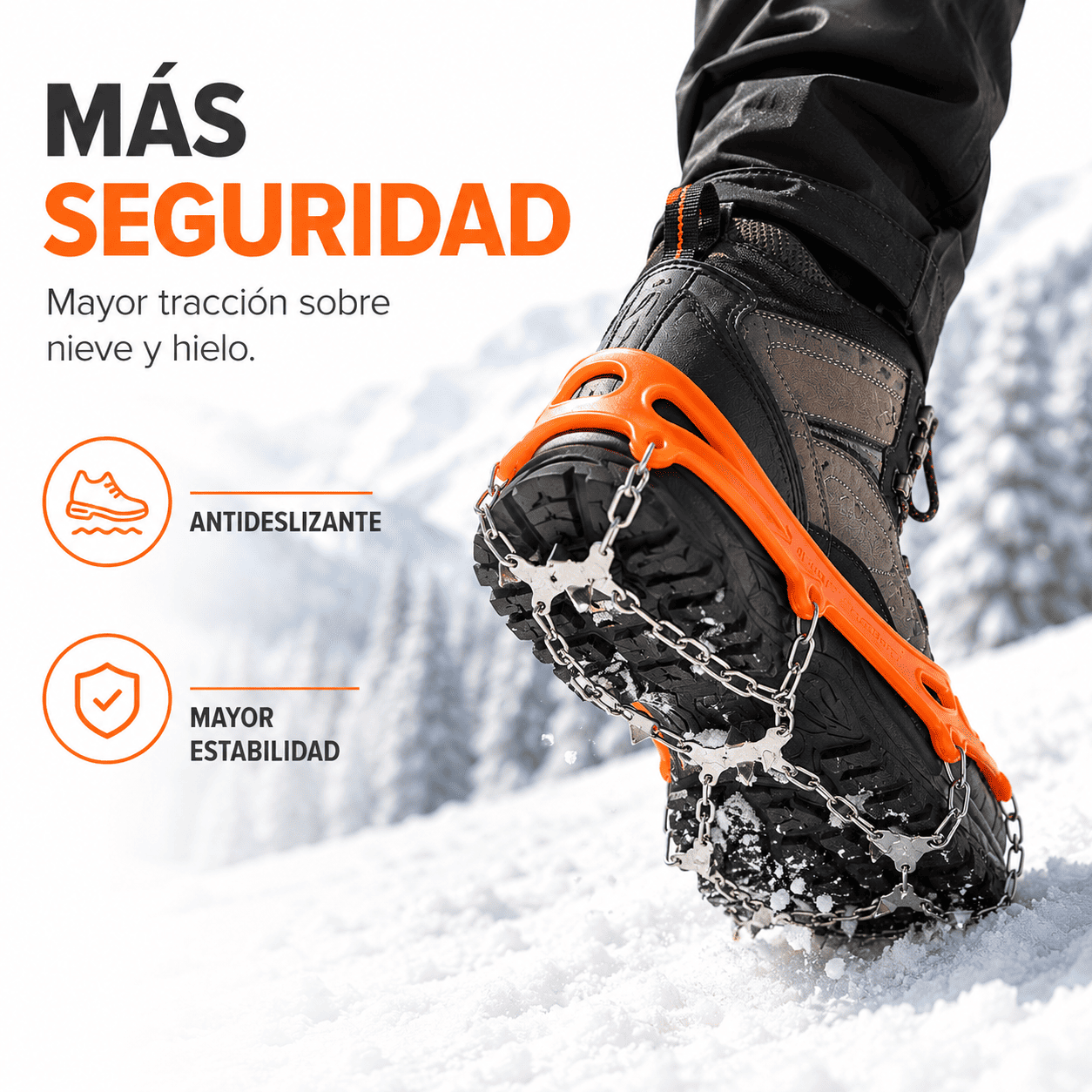 Crampones Antideslizantes Universales para Zapatos y Botas con Bolsa de Transporte-8