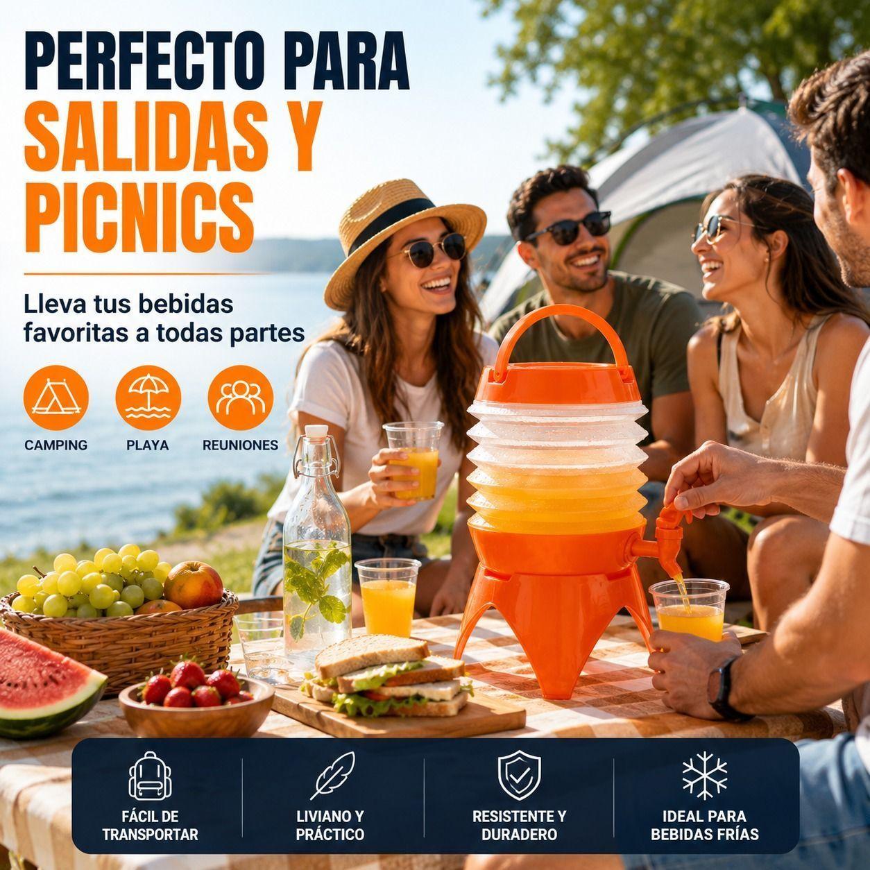 Dispensador de Bebidas Plegable 3.5L Confort Portatil y Base Elevada-2