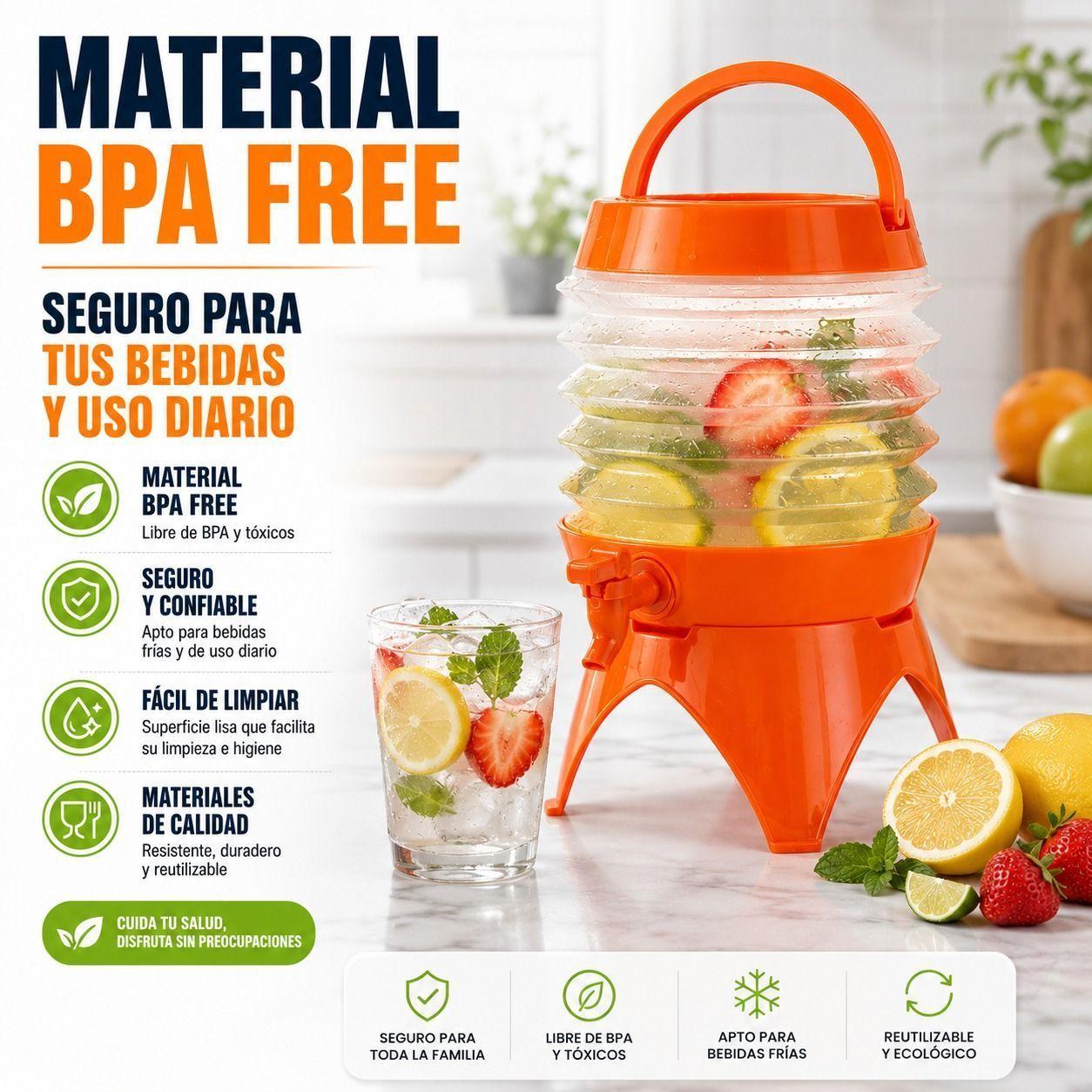 Dispensador de Bebidas Plegable 3.5L Confort Portatil y Base Elevada-3